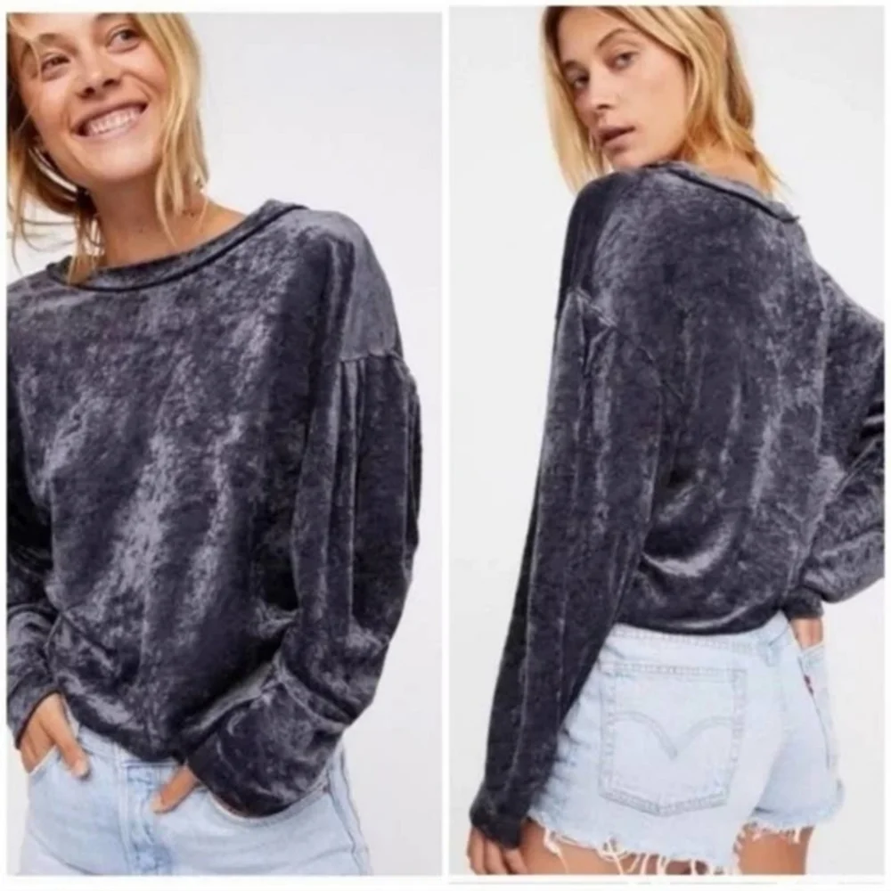 Free People Milan Velvet Top